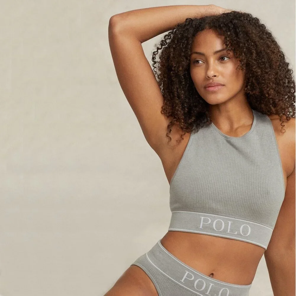 NWT Polo Ralph Lauren Seamless Cropped Jewelneck Tank / Bralette - Picture 5 of 7